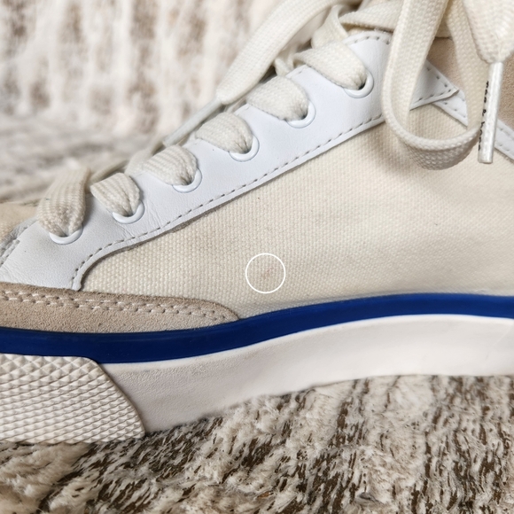 Rag & Bone RB "Army" High Top Sneakers White Blue | Women's Size 8.5 - Picture 8 of 16